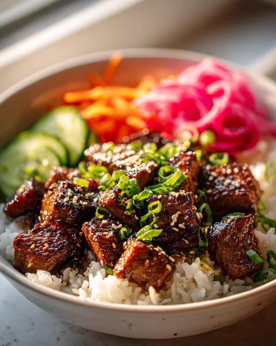 Koreanische Rindfleisch-Bowl mit knackigem Gemüse