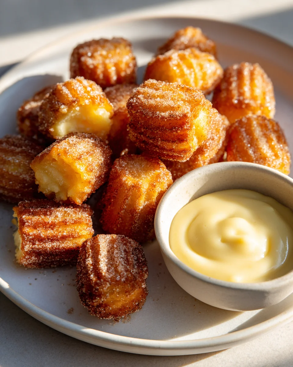 Mini Churro Bites mit Vanillesauce - Süßer Genuss für jeden Tag!