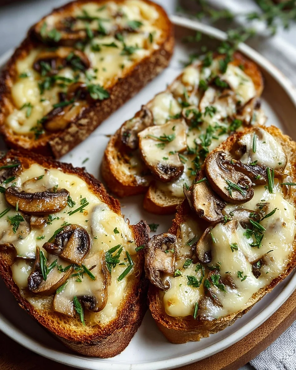 Knusprige Käse Beef Champignon Knoblauch Toasts – Lecker!