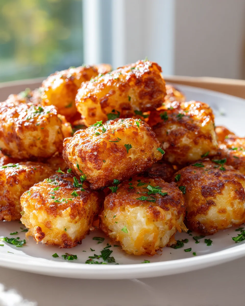 Krosse Cheddar Blumenkohl Tots – Leckeres Rezept für Snackfans!