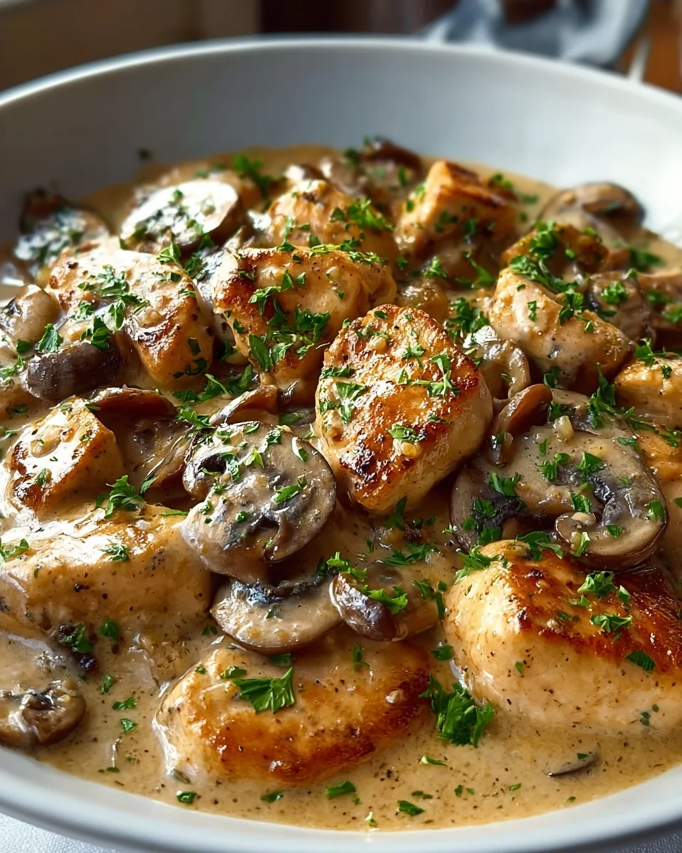 Hähnchen-Pilzpfanne für ein schnelles Abendessen