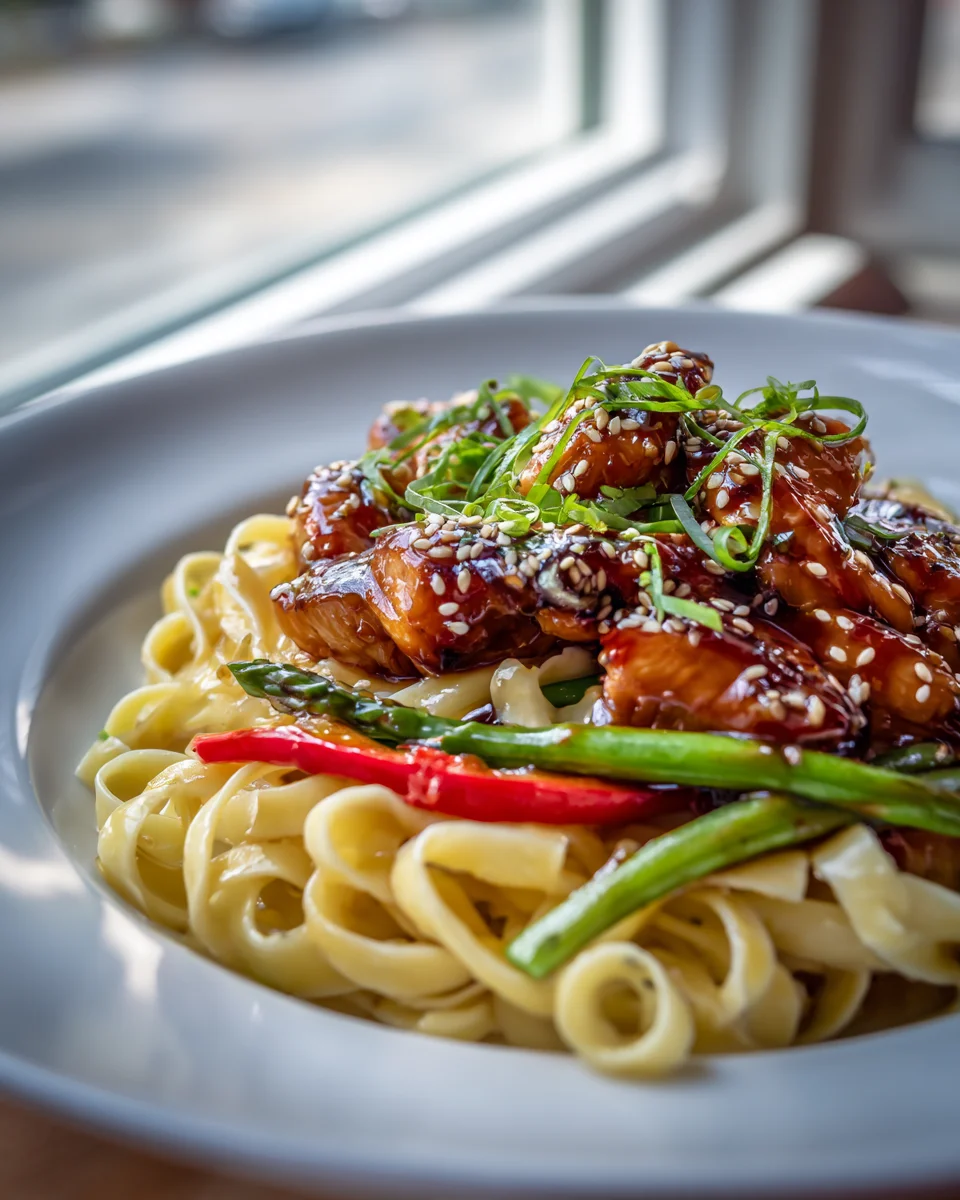 Teriyaki-Hühnchen Pasta in Minuten!